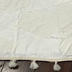 Pottery Barn Kids Boho Crib Skirt White ivory Cotton Linen Patch Tassel Trim Nwt