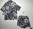 Vintage 70   s Jantzen Kona Kai Aloha Shirt And Shorts Set Deadstock Nwt Xl Usa