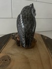 Hand Carved Painted Wood Wiskeled Screech Owl 5    Figurine Signed Wdw    92