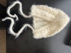 Handmade Baby Bonnet Hat Infant New Super Soft Cream Knit Tie Chin Cap Unisex