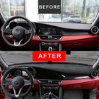 Custom Alcantara Car Dashboard Cover Wrap For Alfa Romeo Giulia 2016-2019