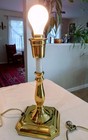 Vintage Brass Table Desk Lamp Light Shiny Gold 18  Mid Century 