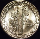 1944-d Mercury Dime Gem Bu Uncirculated Full Bands