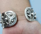 Vintage Estate Sterling Silver  925  Mexico Cuff Bracelet 36 4 Grams 