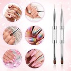 Cobee 2 Pcs Double Ended French Tip Brush Hard Gel  17 Cm 6 7 Inch  White