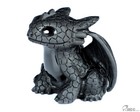 4 1  Black Obsidian Hand Carved Crystal Toothless Dragon Sculpture