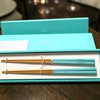 Tiffany Co  Novelty Chopsticks Set 2 Blue Unused Box Japan