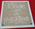 Burlap   Wood Wedding Guest Book Sign In Plaque