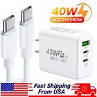 For Iphone 15 14 13 12 11 40w Fast Charger Block Usb Type C Wall Power Adapter