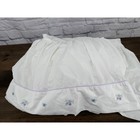 Pottery Barn Kids Full Bed Skirt White Embroidered Floral Purple Cottagecore