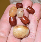 Ancient Excavated Djenne Quartz  Jasper   Stone Dig Beads Mali 1000   Yrs Old