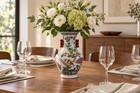 Vintage Chinese Porcelain Baluster Vase With Famille Rose Decoration