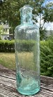 Early Open Pontiled Medicine Bottle Embossed Liquid Opodeldoc Aqua 1850s Nice 