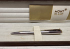 Vintage Montblanc M1866 Silver Tone Barrel   Cap With Gold Clip  Ballpoint Pen