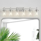 Bathroom Vanity Light Bathroom Lights Fixtures Over 6-light Brushed Nickel