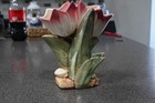 Vintage Mccoy Double Tulip Vase Planter Pink Flowers Pottery Mcm 8  Home Decor