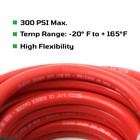 Premium Red Rubber Air Hose 3 8  X 50 Ft 300 Psi Assembly With 1 4  Male Pipe