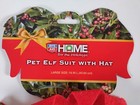 Pet Elf Suit With Hat Dog Costume Holiday Christmas Santa Helper Large Or Medium