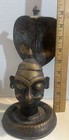Antique Indian Brass Head Of    shiva With Cobra br 