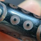 Magic Ancient Tibetan Dzi Beads Old Agate 21 Eye Amulet Pendant 37  13mm  10504