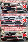 For 15-18 Mercedes Benz C-class W205 Amg Sport Gloss Black Front Bumper Lip 3pcs