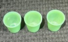 Vintage 1930s-1940s Akro Agate Jadeite Glass Set Of  3  Childs Tumblers