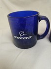 2 Vintage Boeing Cobalt Blue Glass Coffee Mugs