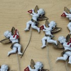 Vintage Cherub Angel Wire Craft Cake Wreath Floral Picks Lot Thick Plastic