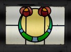 Geometric Abstract Old English Leaded Stained Glass Window 20 x 14 1 2 