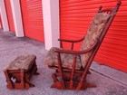 A Wooden Glider Chair  or Platform Rocker  With A Matching Footrest  ottoman 