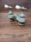 Vintage Brass Empire Lab Tip Style Faucet W white Porcelain Hot Cold Handles
