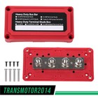 Heavy Duty 4 Way Bus Bar power Distribution Box Terminal Studs 300a 48v Dc Red 