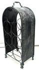 Tin 7 Bottle Wine Rack Claw Foot Feet Faux Brass Copper Verdigris Vintage Style