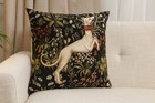Medieval Hound Leaping Cushion Cover  Woven In Belgium  European Decor 18x18