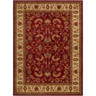 Red Burgundy Ivory Bordered Traditional Area Rug Persien Oriental Floral Carpet