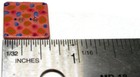 Vtg Sewing Buttons 6 Art Painted Square Boho Notions 5 6  Two Hole 