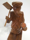 Vintage Hand Carved Wood Oriental Eastern Asian Figure Figurine Wise Man Farmer 