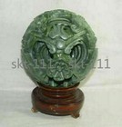 New Hand Carved Plendiferous Chinese Jade Flower Magic Puzzle Ball 100mm