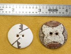 Pueblo Pottery Buttons  Acoma   Zia  2 Buttons