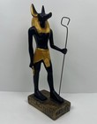 Anubis Figurine 9    Egyptian God Statue Handpainted Rare Decor Black Gold