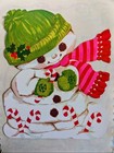 Vintage Dennison Christmas Diecut Cutout Decorations Mod Snowman Santa 3pc Lot