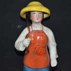 Vintage Chinese Cultural Revolution Porcelain Female Militia Figurine