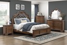 New 5pc Classic Sleigh Traditional Queen Or King Bedroom Set Brown Bed d m n c