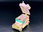 Puppy Dog Trinket Box Vintage Car Hinged Enamel London Theme