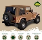 Jeep Wrangler Tj Soft Top Replacement  1997-2002  W  Tinted Windows  Spice Denim