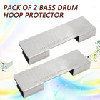 Pack Of 2 Bass Drum Hoop Protector  Stainless Steel Rim Guard For Wood Bass Drum
