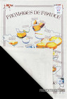French Cotton Kitchen Dish tea Towel - Map With French Cheeses  - Made In France