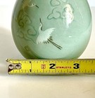 Vtg Korean Celadon Jubyeong  Like Vase Cranes Clouds 7 5 X 4 Inches Not Signed