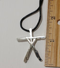 Blair Witch Horror Movie Promo Necklace Silvertone Faux Leather Cord 1999 Vtg