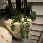 Faux Real Touch White Orchid Bush Decorative Pot Artificial Flower Arrangement